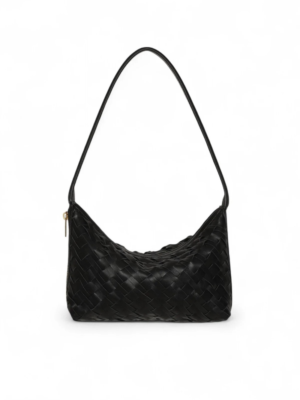 Walter Baker Hazel Woven Leather Shoulder Bag Black